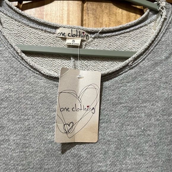 One Clothing Gray Women's Poncho Sweatshirt - Picture 2 of 4